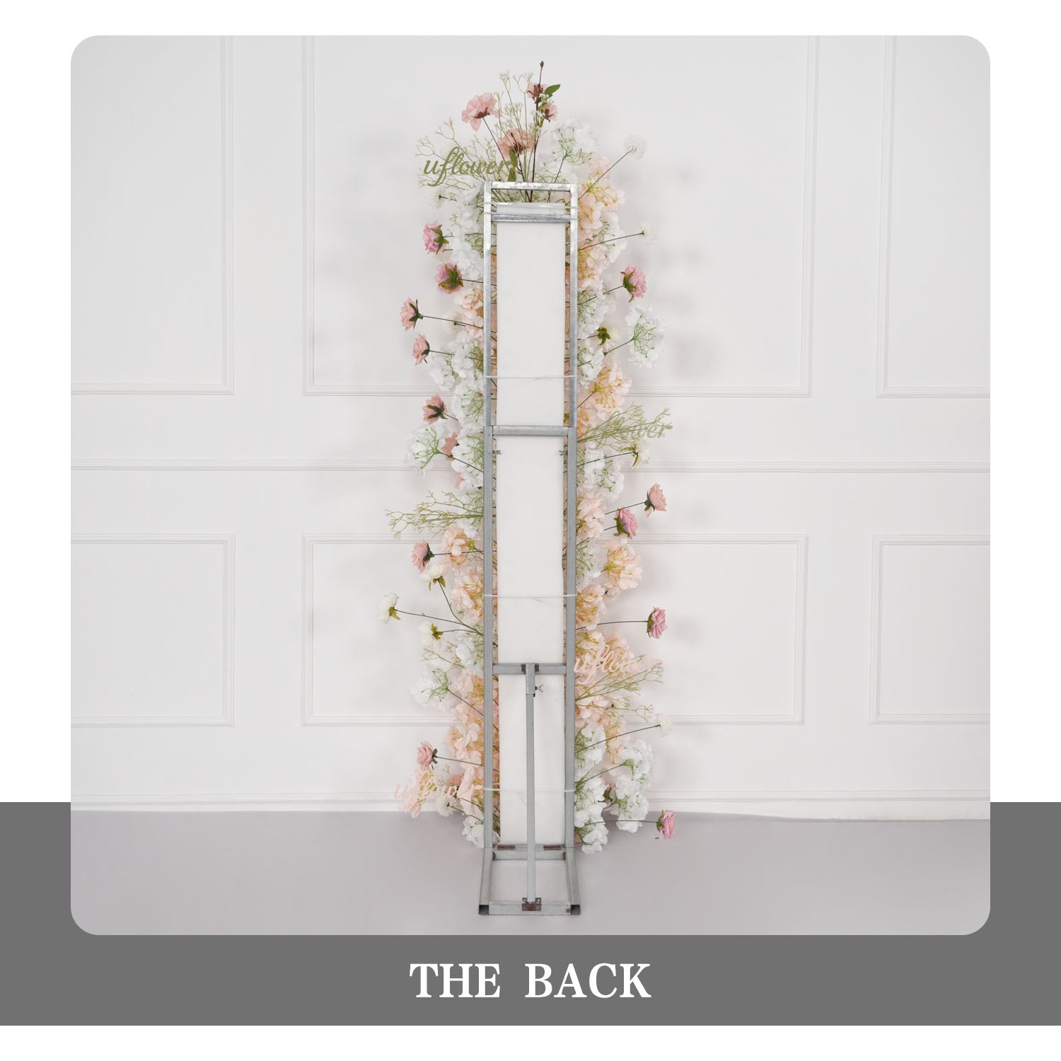 Uflower Artificial Pink White Flower Row Wedding KT Backdrop Decor